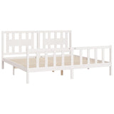 Bed Frame without Mattress White Solid Wood Pine 200x200 cm 3188187