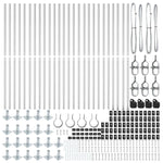 Fence Post Other 26 pcs Silver 3.2 x 3.2 x 83.5 cm Steel 3350267
