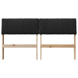 Upholstered Headboard Black 135 cm Solid Pine Wood 879236