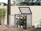 3-tier Wood Greenhouse Garden Polycarbonate Cold Frame Balcony Grow House w/ Storage Shelf for T3398P377662