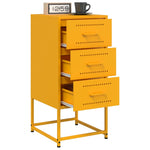 ZNTS Bedside Cabinet Mustard Yellow 36x39x78 cm Steel 846584