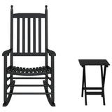 Rocking Chair with Foldable Table Black Solid Wood Poplar 3281255