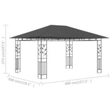 Gazebo with Mosquito Net 4x3x2.73 m Anthracite 180 g/m 47973