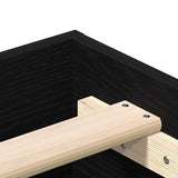 Bed Frame Black Oak 203 x 101 x 25 cm Engineered Wood 862847