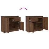 Sideboard with Drawer Brown Oak 71x35x65 cm Engineered Wood 861604