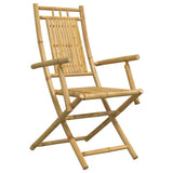 Bistro Set Natural Bamboo Bamboo Compact Foldable Bistro Set 3278532