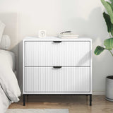 Bedside Table White 63.5 x 36 x 61 cm Engineered wood 883464