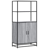 Highboard Grey Sonoma 68x35x139 cm Engineered Wood and Metal 849052