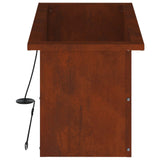 Garden Planter with LED Rusty 30 x 60 x 30 cm Weathering Steel 8008096
