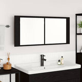 LED Mirror Cabinet Black Oak 100 x 12 x 45 cm Engineered Wood 875044