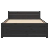 Bed Frame without Mattress Black Solid Wood 90x200 cm 815033