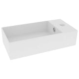 146987 Bathroom Sink with Overflow Ceramic Matt White