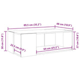 Coffee Table White 89.5x48x30 cm Engineered Wood 848150