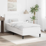 Bed Frame with LED Strip Lights White 90 x 190 cm Faux Leather 42028038