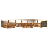 Outdoor Sofa Set 9 pcs Natural Solid Acacia Wood 3383737