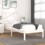 3103919 Bed Frame without Mattress White Solid Wood 90x200 cm