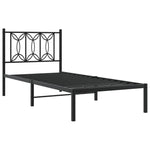 Metal Bed Frame without Mattress with Headboard Black 80x200cm 376119