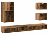 TV Wall Units with LED 5 pcs Old Wood Engineered Wood 3402950