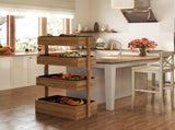 Four-Tier Basket Wooden Plant Stand - Orange T3398P318757