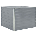 ZNTS Raised Garden Bed 100x100x77 cm Galvanised Steel Grey 42407