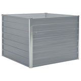 ZNTS Raised Garden Bed 100x100x77 cm Galvanised Steel Grey 42407
