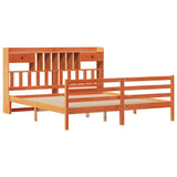 Bookcase Bed without Mattress Wax Brown 200x200cm Solid Wood Pine 3321960