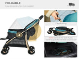Pet Stroller for Small and Miniature Dogs, with Rain Cover - Dark Green T3398P349604