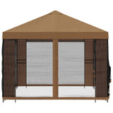 Garden Gazebo with Sidewalls 4 x 3 m Beige Polyester and Steel 900385