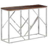 Console Table Silver Stainless Steel and Solid Wood Sleeper 349997