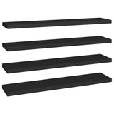 Floating Wall Shelves 4 pcs Black 120x23.5x3.8 cm MDF 323843
