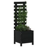 Garden Planter with Rack Black 39x39.5x114 cm Solid Wood Pine 832519