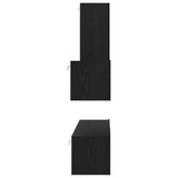 Wall TV Cabinet Wall-mounted 4 pcs Black Oak Engineered Wood 3393466