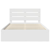 Bed Frame with Headboard White 140 x 190 cm Solid Pine Wood 3411744