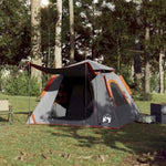Camping Tent Dome 4-Person Grey and Orange Quick Release 4004145