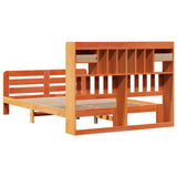 Bookcase Bed without Mattress Wax Brown 140x190 cm Solid Wood Pine 3309991