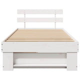 Bed Frame with Headboard White 80 x 200 cm Solid Pine Wood 872546