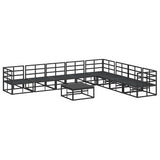 Garden Sofa Set with Cushion 9 pcs Black Aluminium 3378875