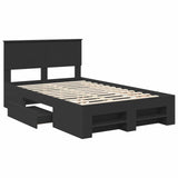 Bed Frame with Headboard Black 137 x 203 cm Engineered Wood 3408768