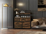 Rustic Chest of Seven Fabric Drawers - Rustic Brown T3398P329438