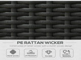5PC PE Rattan Sun Lounger, Outdoor Wicker 5-level Adjustable Recliner Sofa Bed with Storage Side T3398P317829