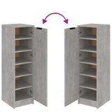 Shoe Cabinet Concrete Grey 30x35x100 cm Engineered Wood 811434