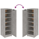 Shoe Cabinet Concrete Grey 30x35x100 cm Engineered Wood 811434