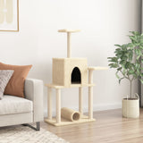 Cat Tree with Sisal Scratching Posts Cream 122 cm 172088