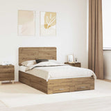 Bed Frame with Drawer Artisan Oak 120 x 200 cm Engineered Wood 3412809