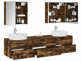 Bathroom Furniture Set 5 pcs Smoked Oak 3406891