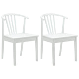 Dining Chair 2 pcs White Solid Rubberwood 42020399