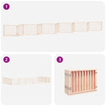Dog Gate with Door Foldable 12 Panels 960 cm Poplar Wood 3155556