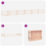 Dog Gate with Door Foldable 12 Panels 960 cm Poplar Wood 3155556
