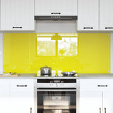 Kitchen Backsplash 2 pcs Yellow 80 x 60 cm Tempered Glass 3415475