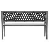 Garden Bench Black Steel, plastic 120 cm Durable Garden Bench 319582